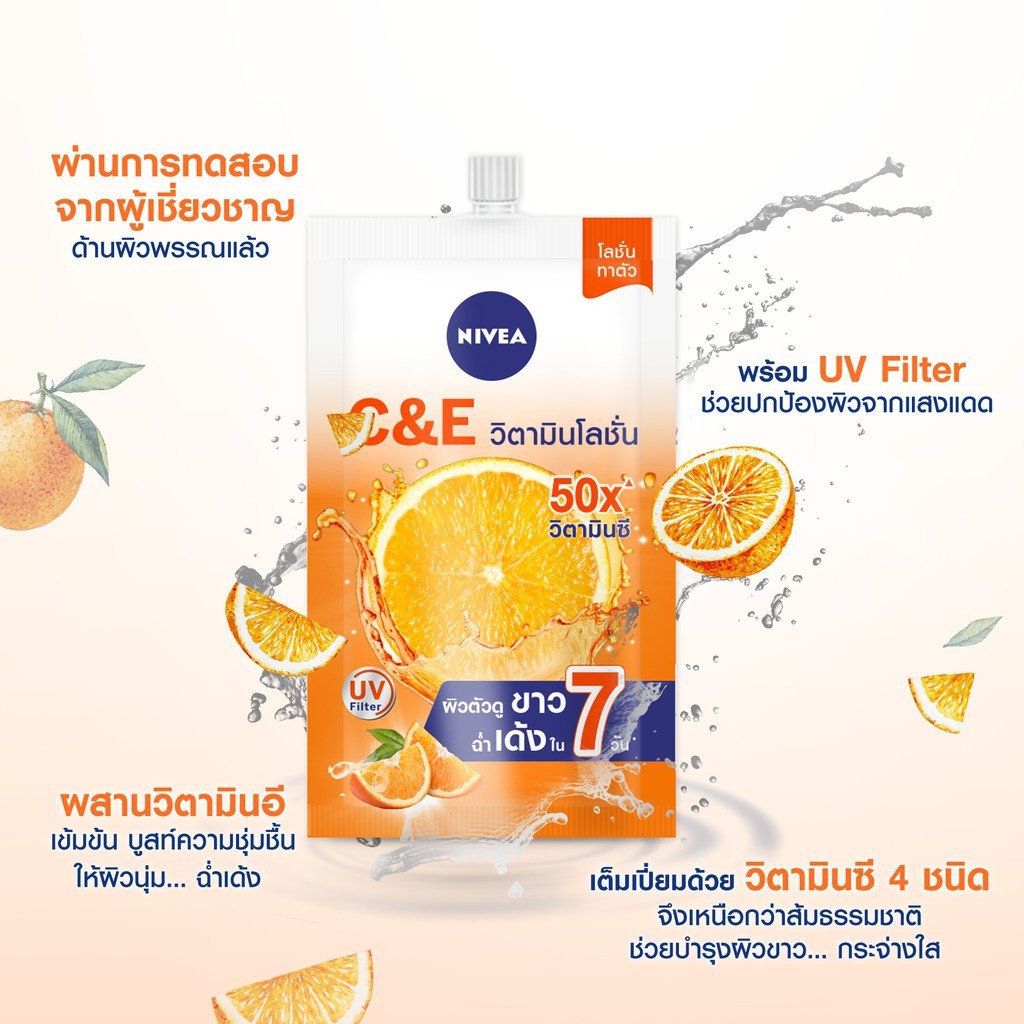 โลชั่นกันแดด NIVEA แบบซอง หลากหลายสูตร