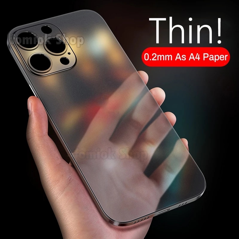 [FOMIOK] 0.2mm Ultra Thin Soft PP Case for iPhone 14 Pro Max Camera Lens Protection Matte Hard Back Cover i14 14pro 14plus