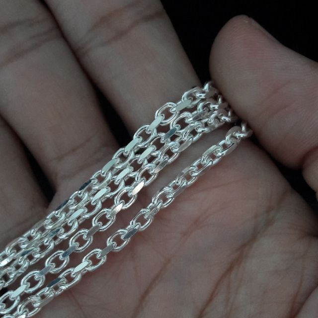 น้ำหนักเงิน 1.3 บาท (19.4 กรัม).สร้อยคอเงินแท้ ลายอิตาลี่ (italy). สร้อยเงินแท้ทั้งเส้น(ไม่ใช่งานชุบ).#สร้อยคอเงินแท้