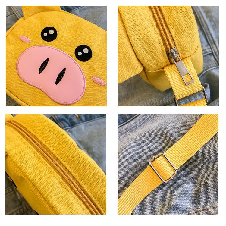 ifashionbag(IF868) กระเป๋าสะพายข้างน้องหมูอู๊ดๆน่ารักมุ้งมิ้ง
