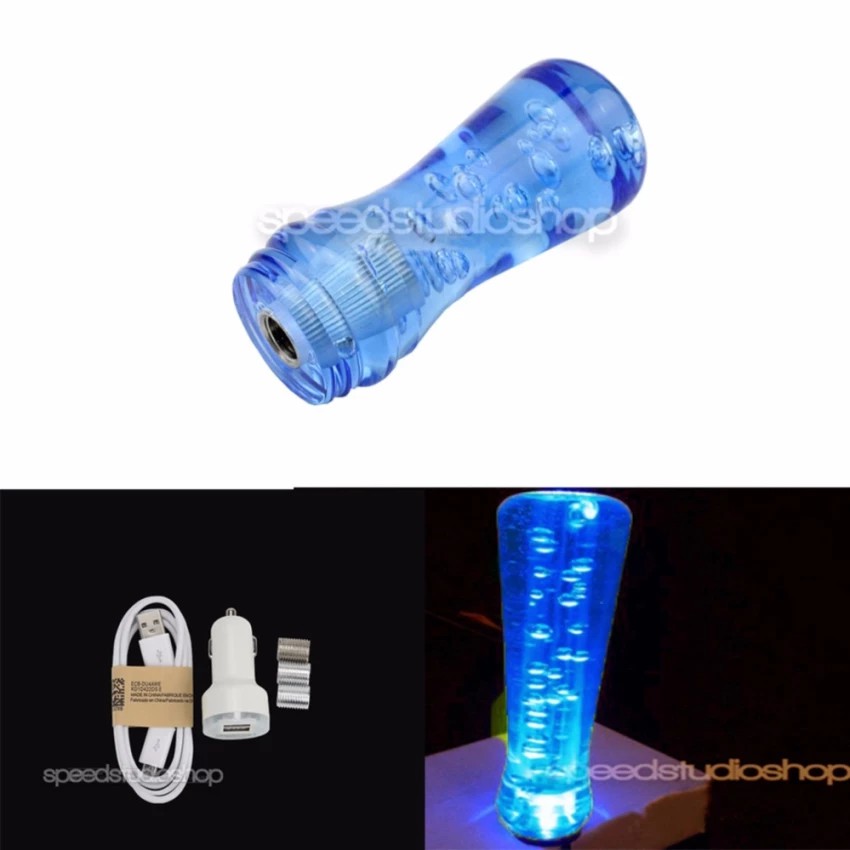 Speed Studio คริสตัลใส หัวเกียร์รถตู้ เกียร์ธรรมดา เกียร์กระปุก สไตล์ VIP 10 cm พร้อมชุดไฟ LED ต่อจุ