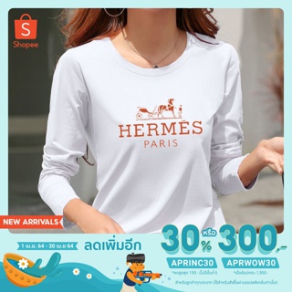 เสื้อยืดแขนยาวแฟชั่นเกาหลี เสื้อแอเมส hermes เสื้อยืดแขนยาว **s-xxl**TL-BK200