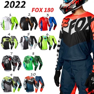 2022 New Fox 180 ชุดเสื้อแขนกุดและกางเกงขายาวสําหรับขี่รถมอเตอร์ไซค์วิบาก