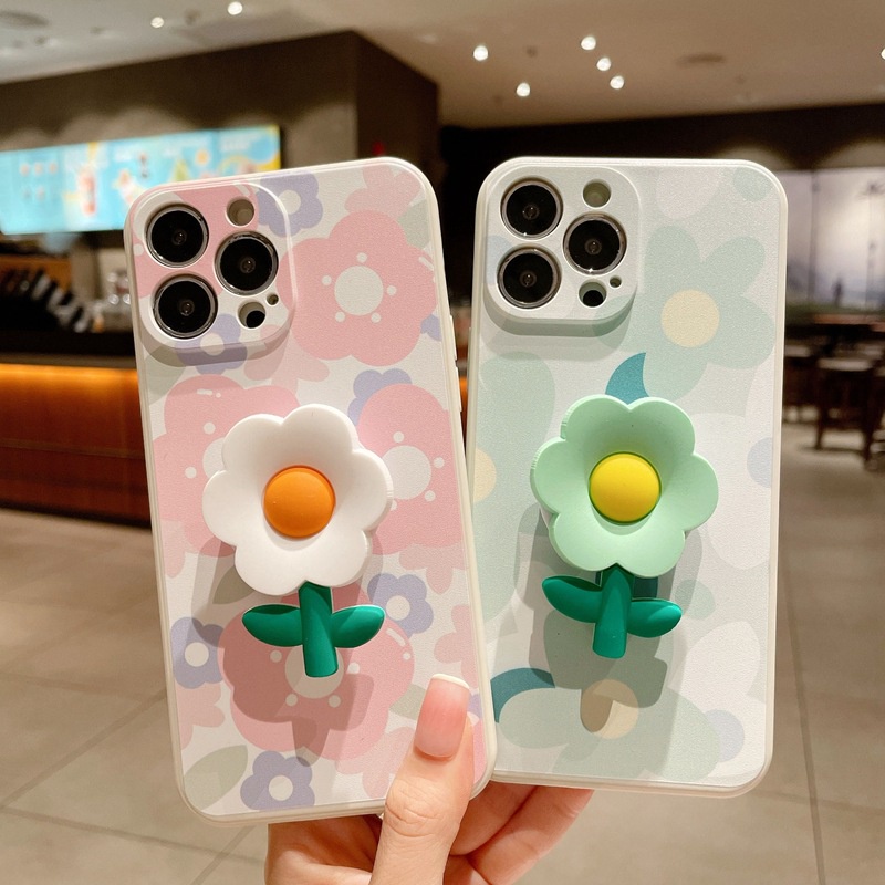 สําหรับ VIVO Y100 V40 Y28 Y03 V30e Y18 Y17S Y27S V29 V27 V25 Y36 Y16 Y02S Y35 Y22 Y01 Y15S V23E V21 T1X Y21 Y31 Y20 Y50 Y30 Y72 Y52 Y12 Y15 Y17 เคสโทรศัพท์มือถือ ลายดอกไม้ พร้อมขาตั้ง สําหรับ