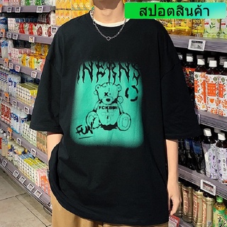 5XLเสื้อยืดแขนสั้น ทรงหลวม พิมพ์ลาย สไตล์ฮิปฮอป ญี่ปุ่น สตรีท สําหรับผู้ชาย