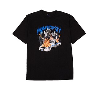 เสื้อยืดโอเวอร์ไซส์HOMEBOY เสื้อยืดผู้ชายลาย GANGSTERS-3XL