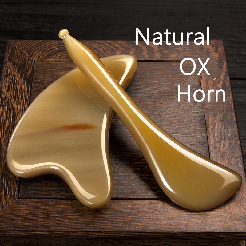 กัวซาจามรีแท้ แจกน้ำมันหอมระเหย Natural Buffalo Horns แท่งกัวซาธรรมชาติ หนา 5 มม ขูดไล่สารพิษ ลดอาการปวดเมื่อย
