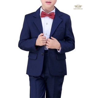 ฺฺBoy Suit สูทเด็กโต สีน้ำเงิน เซท 2 ชิ้น เสื้อสูท+กางเกงเอวปรับ ขนาด 150, 160 ์กรมท่า