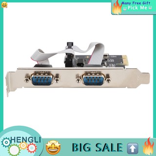 ❤RS 232 PCI-E Express DB 9 อะแดปเตอร์การ์ด Dual to PCI 2-Port Serial❤