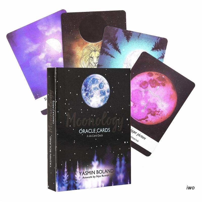 Iwo Moonology Oracle Tarot 44 Cards เกมการ์ดภาษาอังกฤษสําหรับครอบครัว