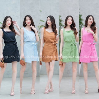 Set สายเดี่ยว ลุค หวานๆ น่ารักๆเนื้อผ้าฝ้าย สวมใส่สบาย เนื้อนุ่มนิ่ม มาพร้อม กระโปรงเอวสม๊อคหลัง