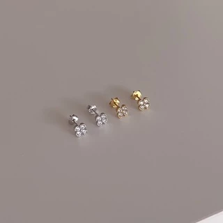 A.piece ต่างหูเงินแท้ [all silver 925] Blossom stud earrings