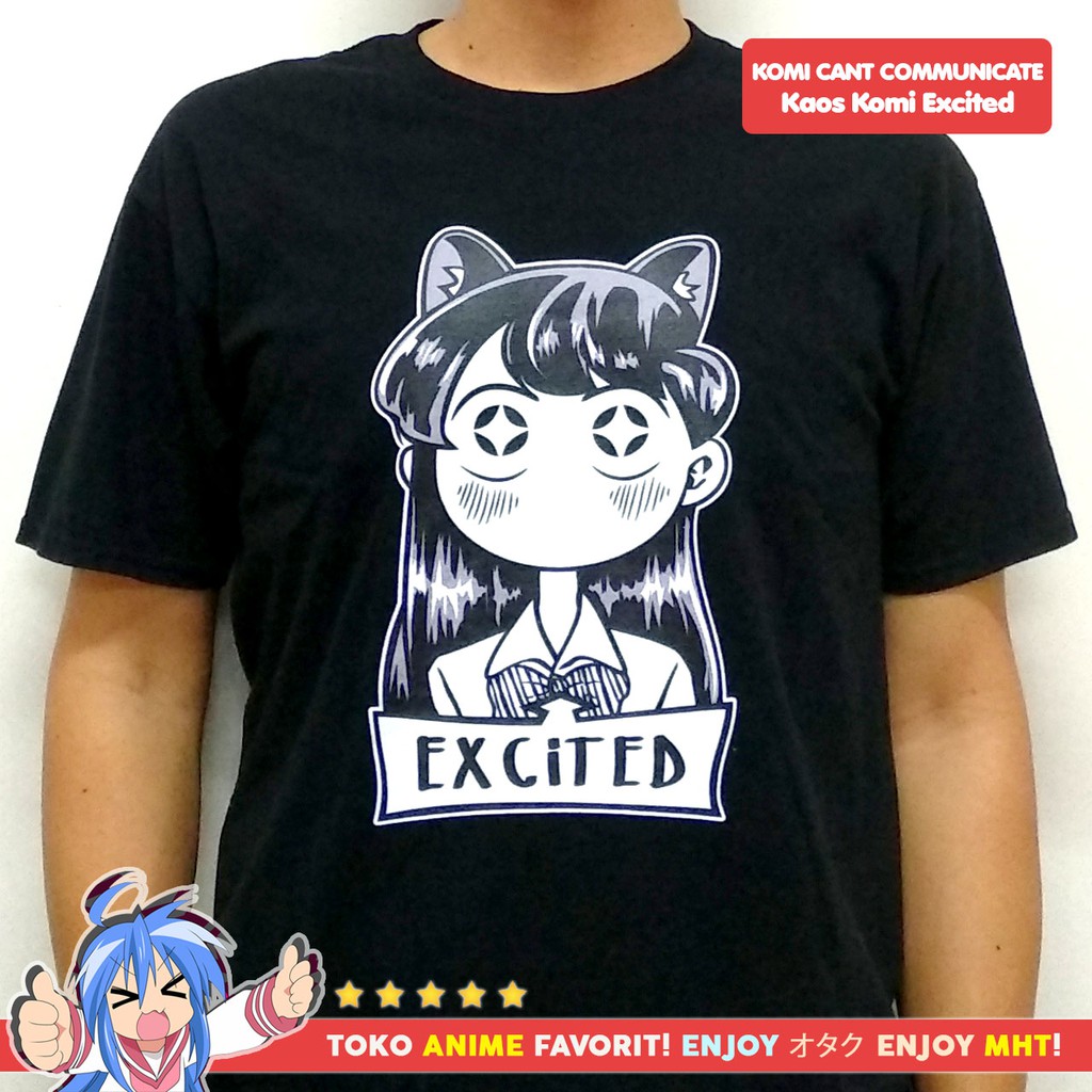 เสื้อยืดอนิเมะ Komi Cant Communicate - Excited Komi Neko