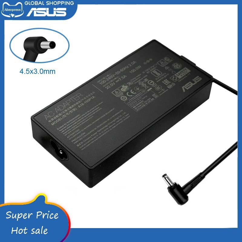 A18-150P1A แล็ปท็อป 20V 7.5A 150W 4.5x3.0 มม.อะแดปเตอร์ AC แหล่งจ่ายไฟสําหรับ Asus X571 X751G X571LI