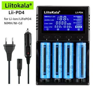 Liitokalalii-pd4 ที่ชาร์จแบตเตอรี่ลิเธียมไฟฟ้า 18650 26650 21700 4 ช่อง 1.2v3.2v3.7v NIMH