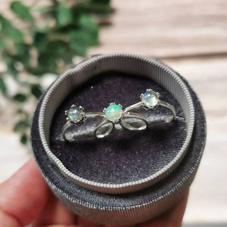 Opal​ Minimal Ring แหวนโอปอล​แท้ พลอยคัดเกรด ขนาด​ 5​มม.​ตัวเรือนเงินแท้ 925