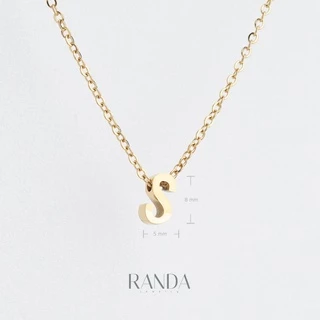 Randa สร้อยคอตัวอักษร สีทอง ตัวพิมพ์ใหญ่ N-Z สแตนเลส เลือกความยาว DIY มินิมอล ไม่ลอกไม่ดำ ลงทะเล โดนน้ำหอมได้
