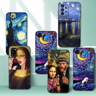 เคสโทรศัพท์มือถือ ซิลิโคนนิ่ม Tpu ลาย Van Gogh Starry Night สีดํา สําหรับ Samsung Galaxy S22 Plus Ultra S22 5G A13 4G LTE 5G