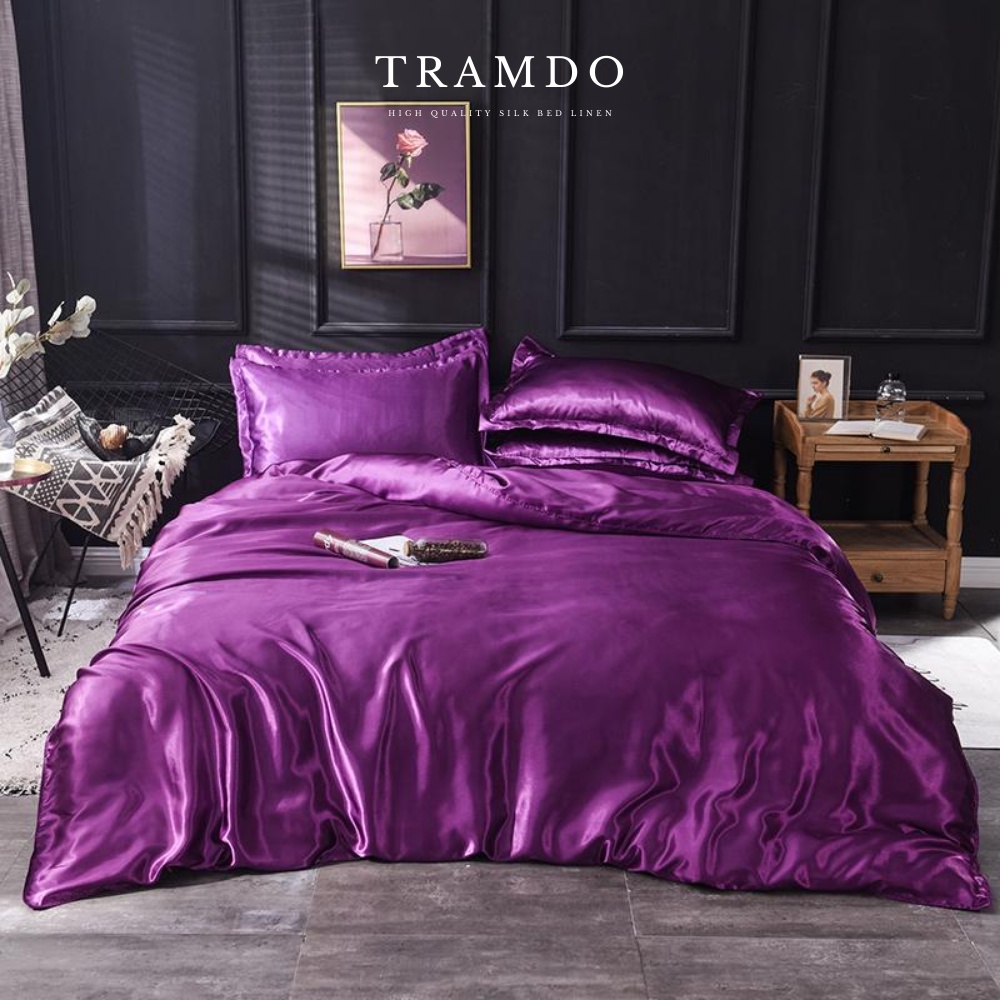 NITE9SILK TRADO BEDDING ผ้าไหมหรูหรา BEDDING Set Hue สีม่วง
