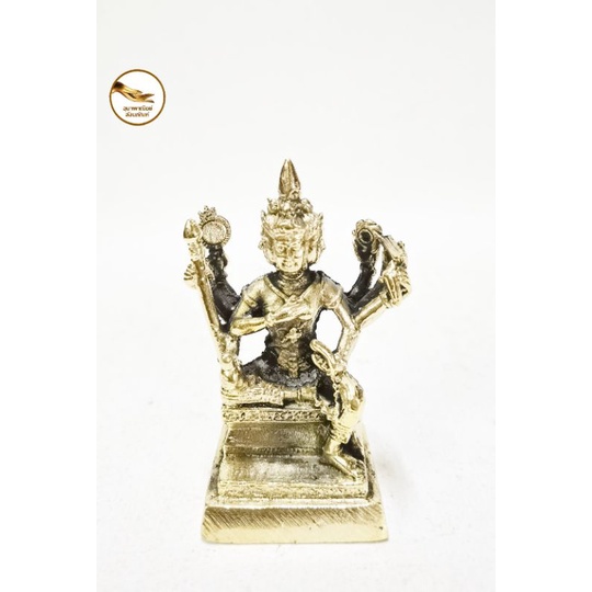 พระพรหม​ เนื้อทองเหลือง​ หน้าตัก​ 1" ขัดเงา​ สูง​ 7​ cm