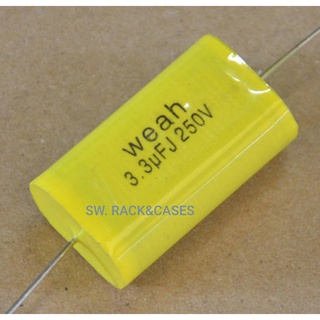 ซีเสียงแหลม 3.3uf/250v #สีเหลือง (ราคาต่อแพ็ค 4 ตัว) ซีเสียงแหลม เหมาะสำหรับค่อมเสียงแหลม ถ่วงเสียงแหลม ทำให้เสียงใสขึ้น