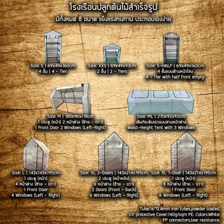 โรงเรือน โรงปลูกต้นไม้ สำเร็จรูป ปลูกผัก โรงเรือนแคตตัส Portable Greenhouse โครงเหล็ก พร้อมส่ง