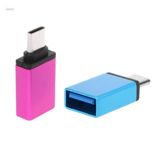 Lucky* อะแดปเตอร์แปลง Type-C USB C เป็น USB3.0 OTG Type C OTG สําหรับแฟลชไดรฟ์ XiaoMi 11 Huawei