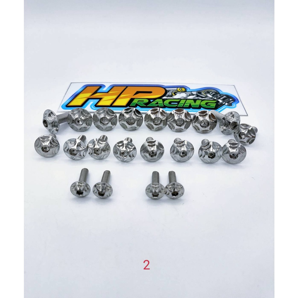 น๊อตชุดสี Wave 125 ไฟเลี้ยวบังลม (มี21ตัว)ลายดาว 2 ชั้น ทั้งคัน - รูปที่ 2