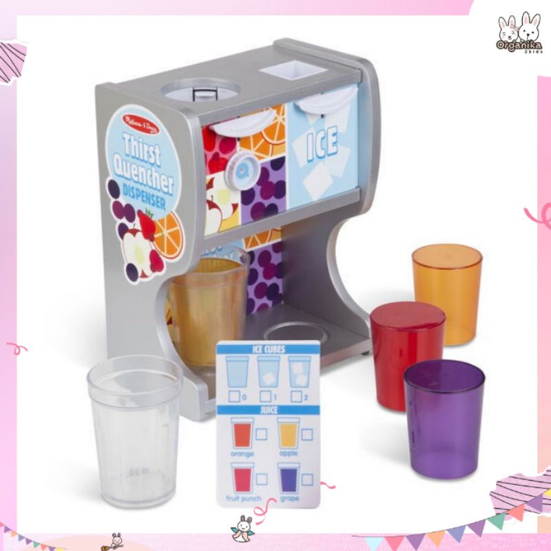 ชุดเครื่องกดน้ำผลไม้และน้ำแข็งพร้อมแก้วและอุปกรณ์จากแบรนด์ Melissa & Doug - Thirst Quencher Dispenser