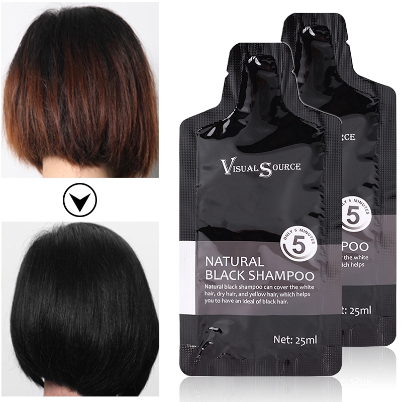 Natural Black Shampoo For Men Women 25ml Gray Hair Root Cover Up