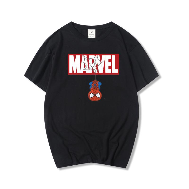 เสื้อยืดพิมพ์ลายกราฟฟิก Marvel Spiderman ผ้าฝ้ายสำหรับผู้หญิงS-5XL