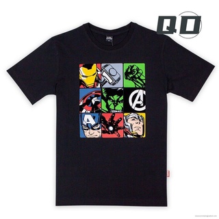 QD Marvel Men Avengers Flock Print T Shirt - เสื้อยืดผู้ชายลายอเวนเจอร์ สินค้าลิขสิทธ์แท้