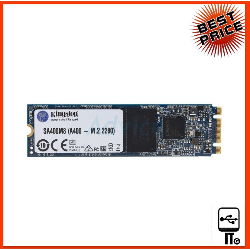 240 GB SSD M.2 Kingston SA400M8 (SA400M8/240G) SATA M.2 2280 หน่วยประมวลผล  ประกัน 3Y