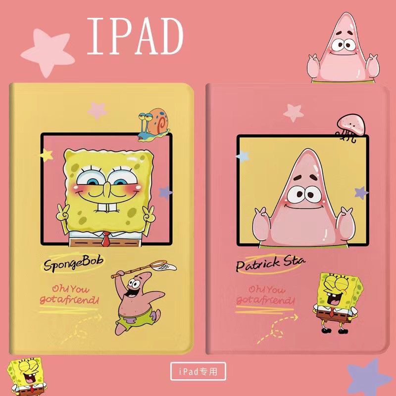 การ์ตูน SpongeBob ipad case น่ารัก Pai Daxing pro 10.5 pro 9.7 Gen7 iPad Air4 Air3 เคสไอแพด 7.9 mini4 5 11pro ipad case