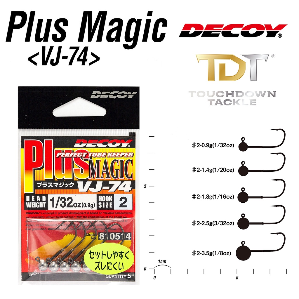 DECOY VJ-74 PLUS MAGIC   *** หัวจิ๊ก ใส่เหยื่อยางเล็ก ทรงยอดนิยม JAPAN 100% *** – โปรปัง