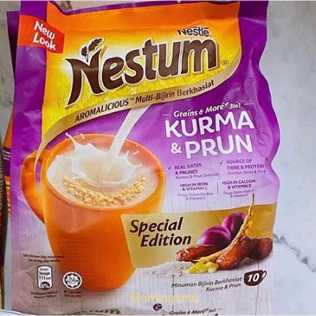 Nestum 3in 1 พร้อมชง kurma&prun เนสตุ้ม อินทผาลัมและลูกพรุน 10 ซอง