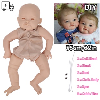 【Lifelike Baby Doll】🔥มีของพร้อมส่ง22 นิ้ว Diy ชุดตุ๊กตาเสมือนจริงสําหรับเด็ก【Reborn Dol lSet】