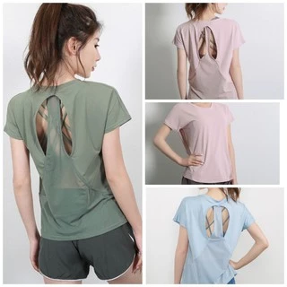 มาใหม่ เสื้อออกกำลังกายผูู้หญิง ซีทรูเปิดหลัง (พร้อมส่ง) รุ่น Mix092