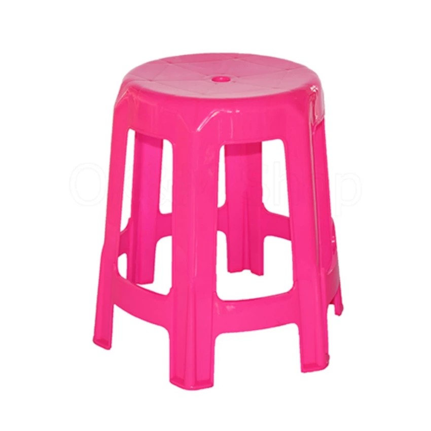 OL&P shop เก้าอี้พลาสติก6ขา(เกรดA)สีชมพู กว้าง46×46ซม.สูง45ซม.