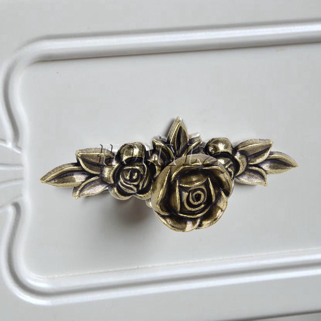 Antique Bronze Rose Cabinet Drawer Wardrobe Door Handle Pull knob Long 103mm