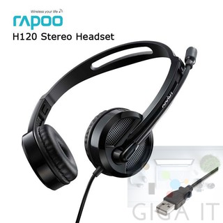 Rapoo H120 Headset (USB Wired Stereo Headset, Black) ประกันศูนย์ Rapoo 2 ปี