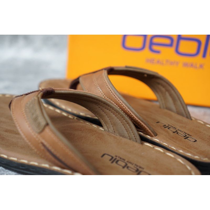 SIZE39-44 รองเท้าสุภาพบุรุษแบบคีบDeblu รหัสM5702 สีดำ/สีแทน งานเย็บพื้น ทนทาน