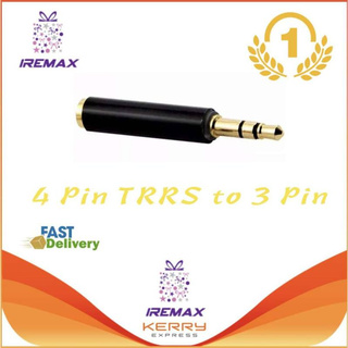 iRemax TRRS to TRS Aux Male to Female Adapter - TRRS Adapter for iPhone and Android - Microphone 3.5mm Jack Adapter