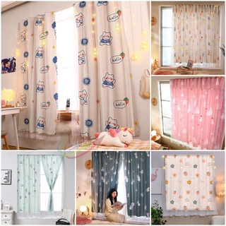 ผ้าม่าน 2ชั้น ติดตั้งเองง่าย ผ้าม่านไม่เจาะผนัง ไม่ใช้ราว แบ…