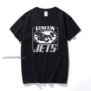 เสื้อยืดโอเวอร์ไซส์ใหม่ เสื้อยืดผ้าฝ้าย 100% พิมพ์ลาย London Jets สีแดง แฟชั่นS-3XL