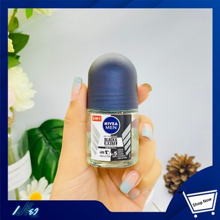 NIVEA men black &amp; white roll-on 12ml. นีเวีย โรลออน เมนแบล็ค&amp;ไวท์ 12มล. 1 ขวด