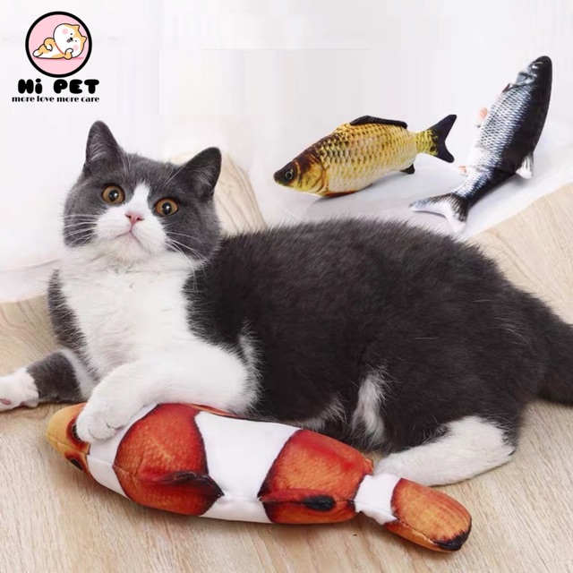 พร้อมส่งจากไทย Fish toys ตุ๊กตาปลาแคทนิป ของเล่นแมวและสุนัข 20CM【P0012】