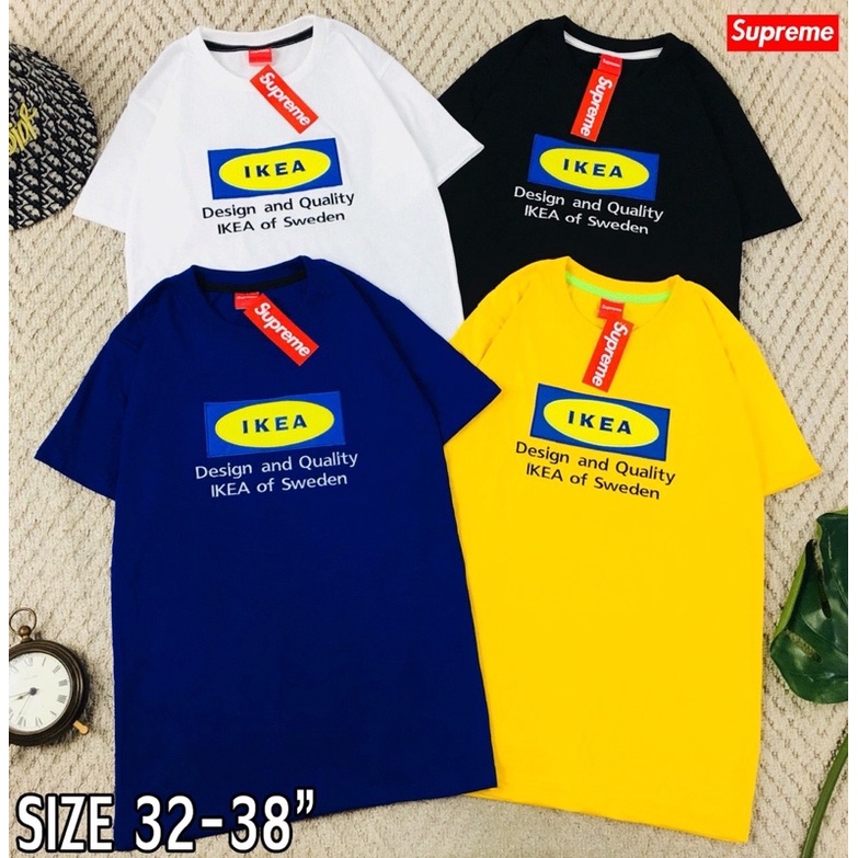 พร้อมส่ง เสื้อยืดอิเกีย ikea งานสกรีนผ้าคอตตอล 100%