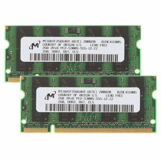 เมมโมรี่ Ram 2 Gb Pc 2-5300 Ddr 2 667 Mhz สําหรับ Laptop Computer Ad22 2 ชิ้น