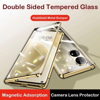 360 Magnetic Case For Huawei Nova 9 / Nova 9 SE Metal Bumper Double-sided Tempered Glass Camera Lens All Protector Cover Nova9 Nova9SE